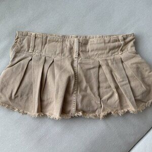 Free People Mini Skirt | Pleated Micro Jeans Skirt | Size 2 | Skort